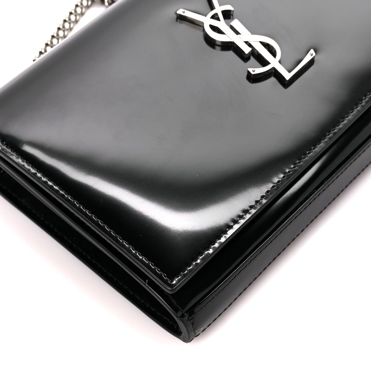 Glazed Calfskin Cassandre Wallet On Chain WOC Black