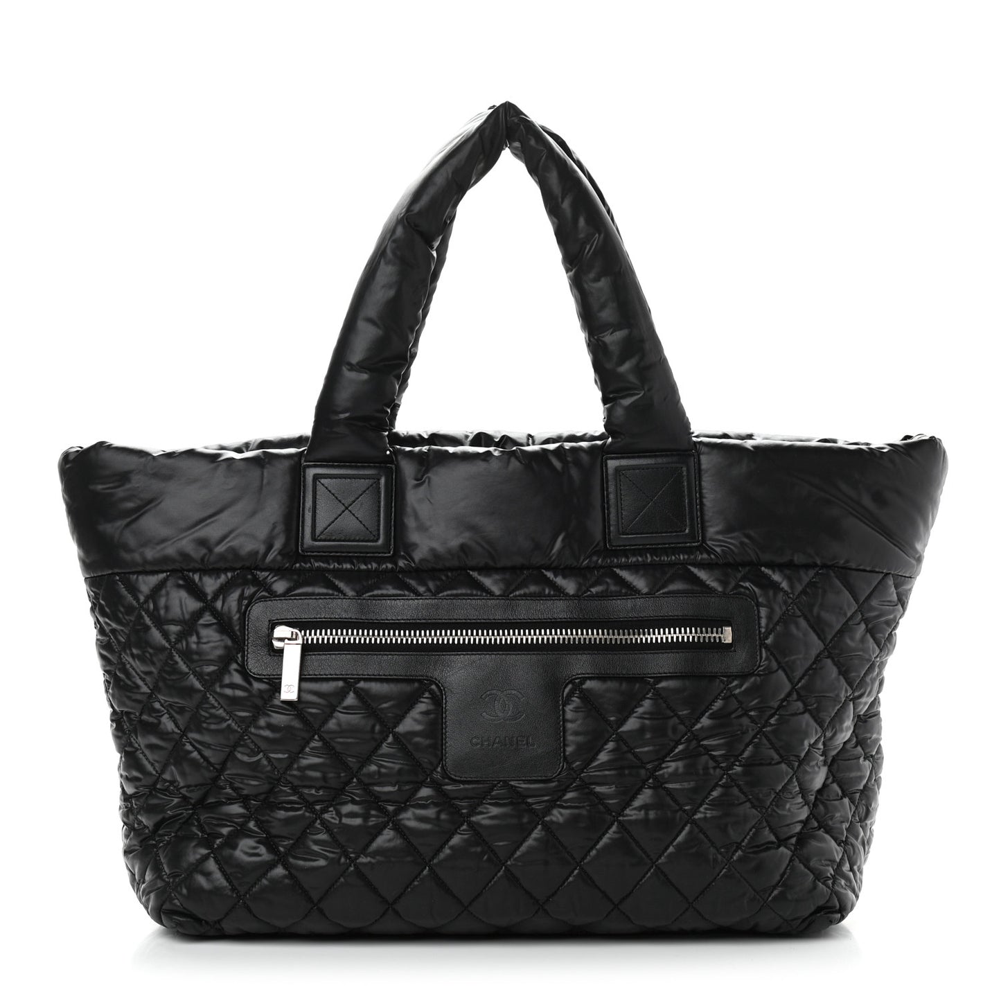 Nylon Quilted Large Coco Cocoon Tote Black
