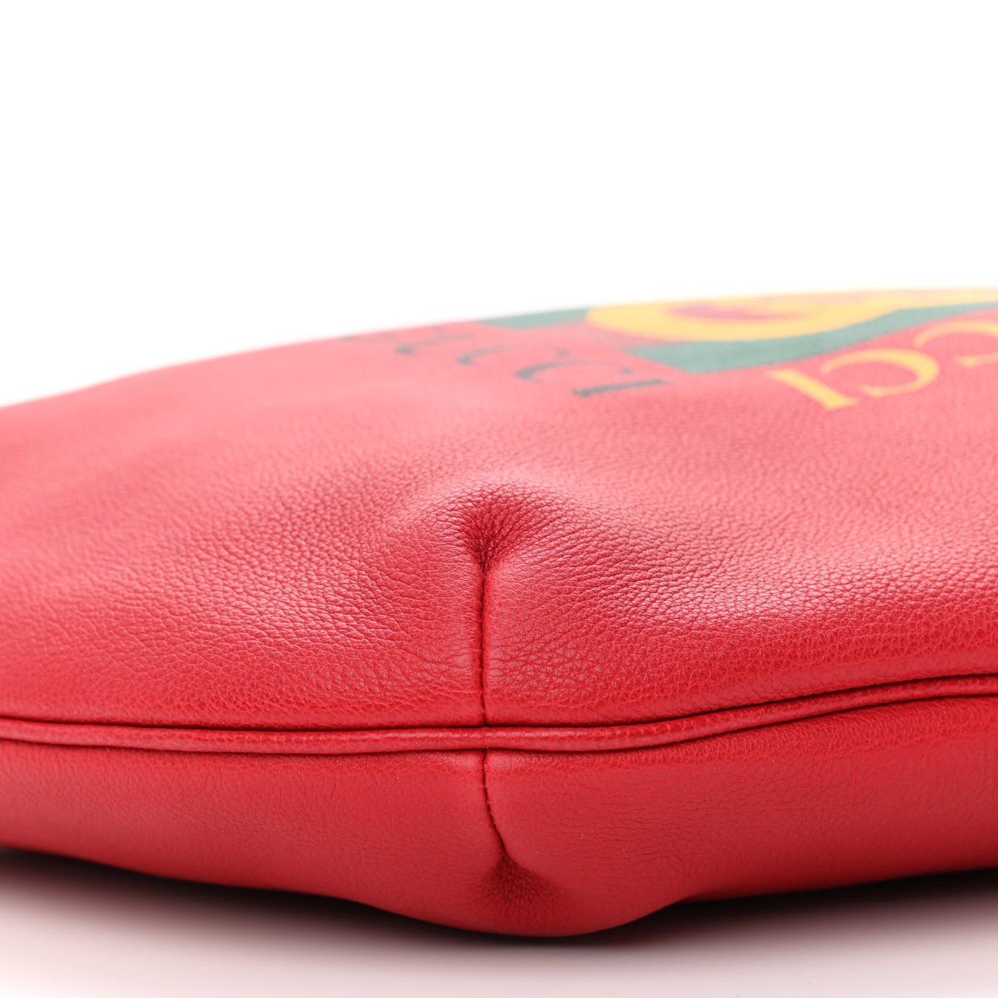 Grained Calfskin Logo Half Moon Hobo Red