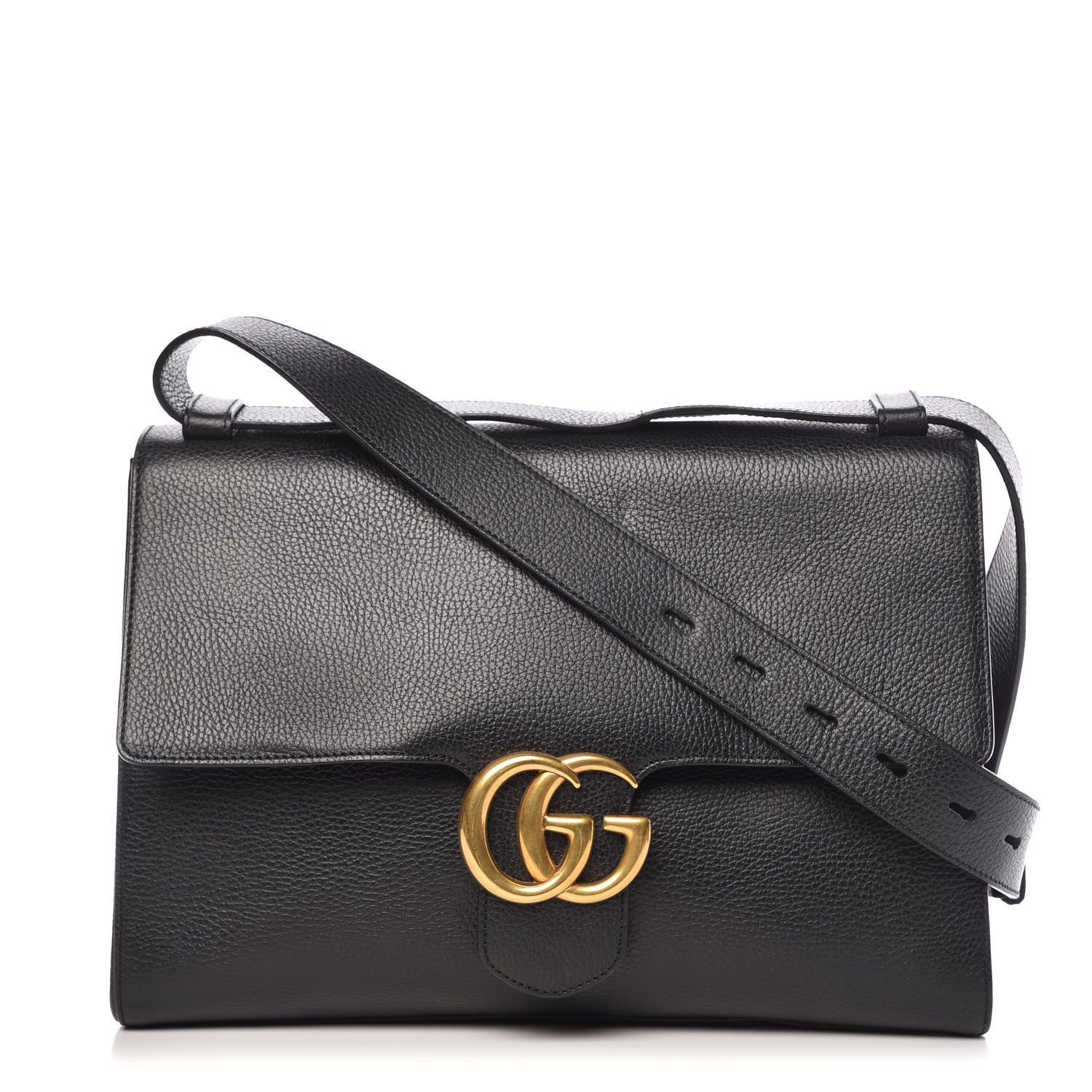 Gucci Calfskin GG Marmont Messenger Bag Black 1 of 15