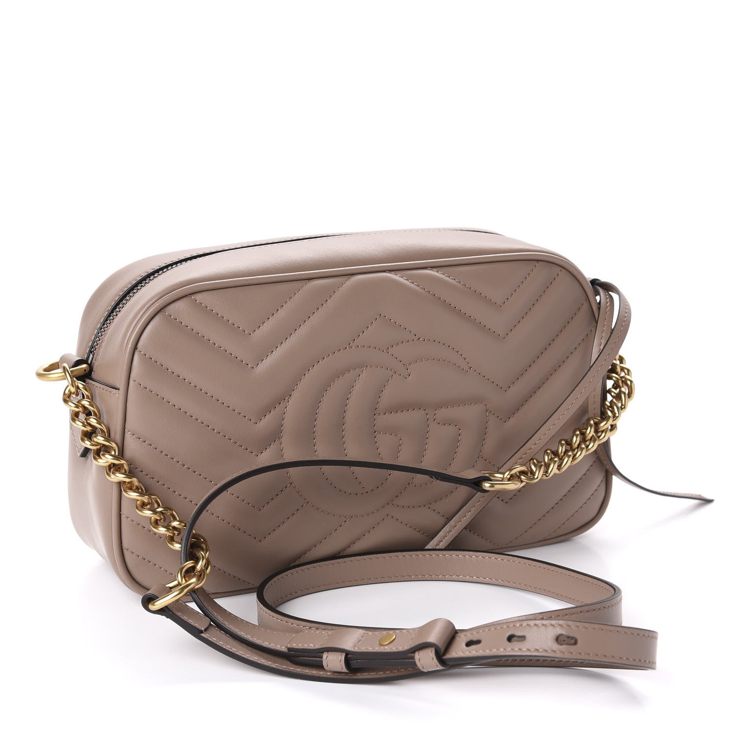 Gucci Calfskin Matelasse Small GG Marmont Chain Shoulder Bag Porcelain Rose 3 of 10
