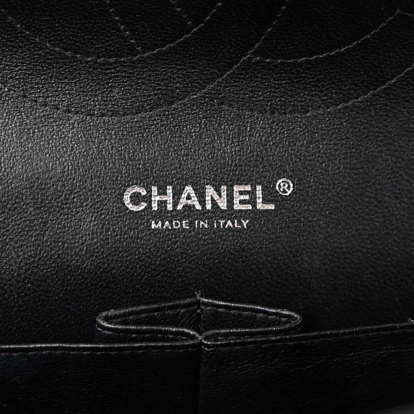 Patent Quilted Jumbo Double Flap Black
