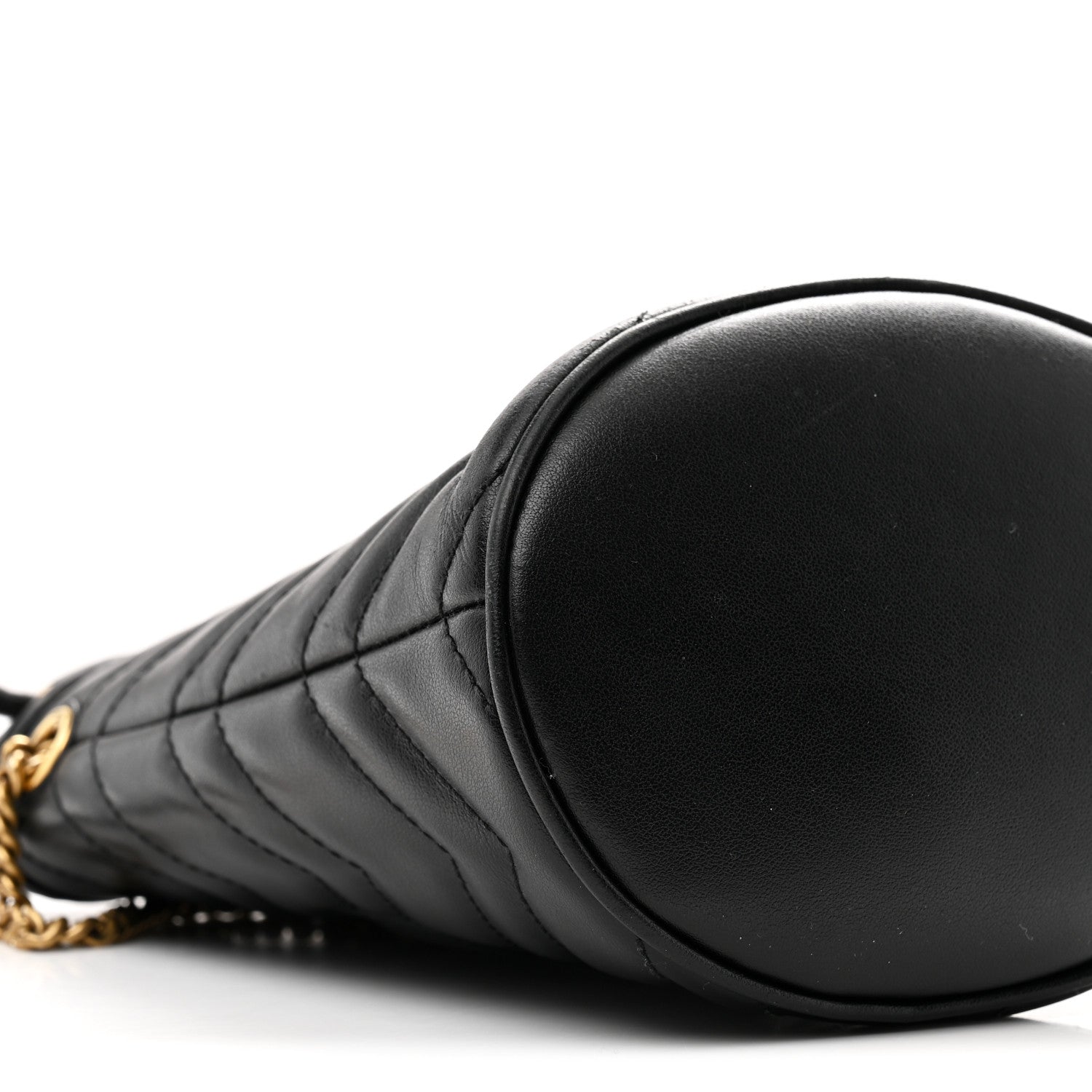 Gucci Calfskin Matelasse Mini GG Marmont 2.0 Bucket Bag Black 9 of 10