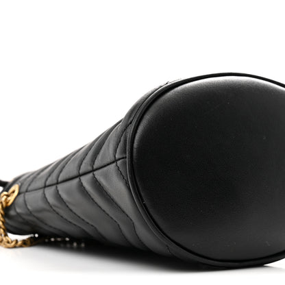 Gucci Calfskin Matelasse Mini GG Marmont 2.0 Bucket Bag Black 9 of 10