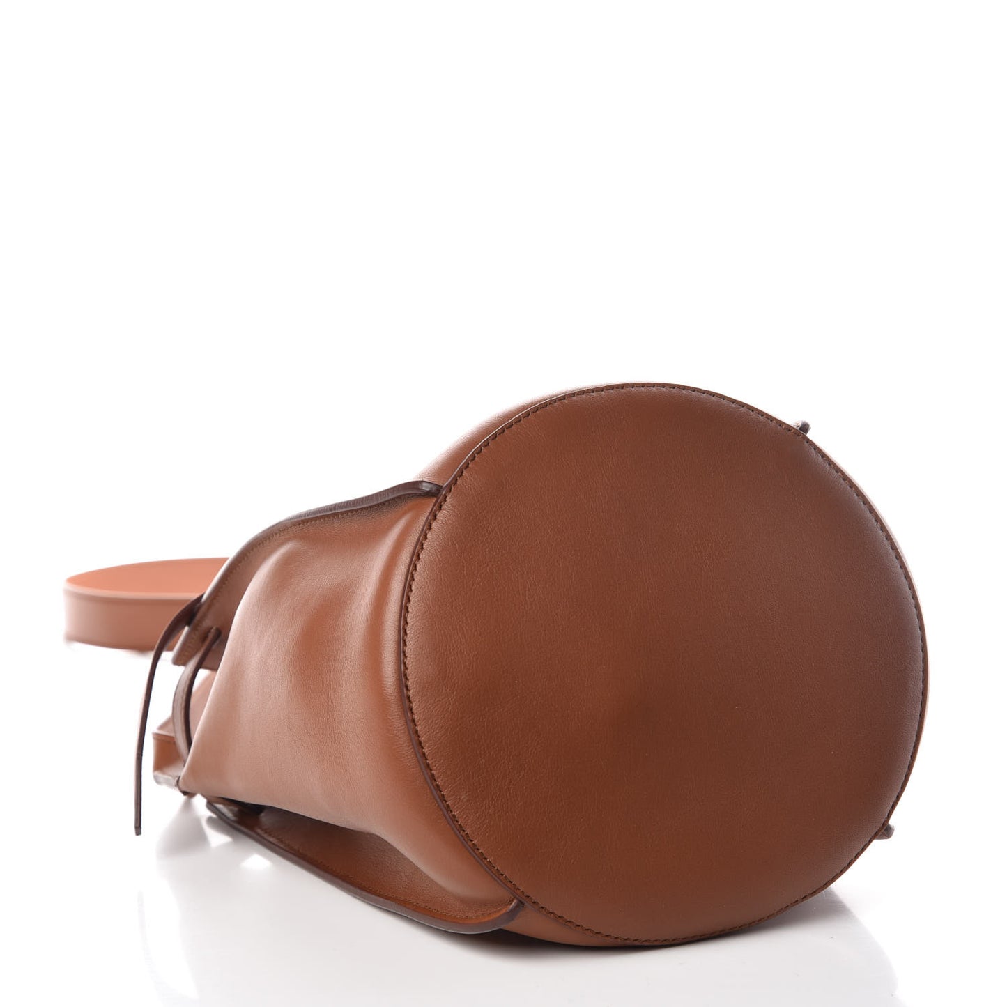 Smooth Calfskin Long Strap Big Bucket Bag Tan