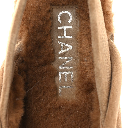 Chanel Suede Calfskin CC Slingback Loafers 38.5 Dark Beige 9 of 12