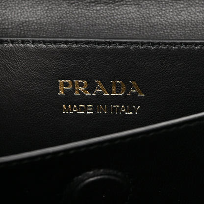 Prada Saffiano Cuir Medium Double Handle Bag Black 6 of 11