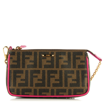 Fendi Zucca Spalmati Vitello Elite Pochette Tobacco Ciclamino 1 of 9