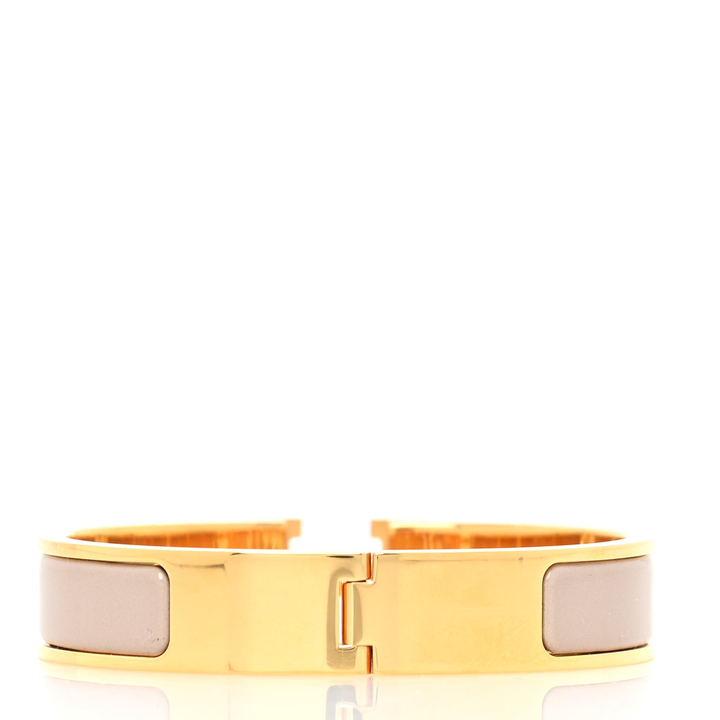 Enamel Narrow Clic Clac H Bracelet PM Marron Glace