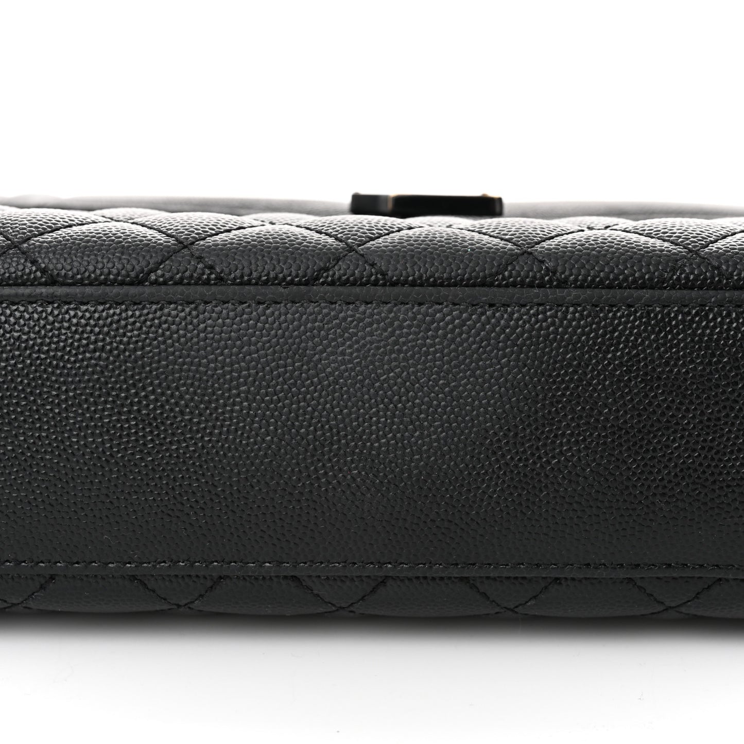 Grain De Poudre Textured Mixed Matelasse Large Triquilt Monogram Monochrome Satchel Black