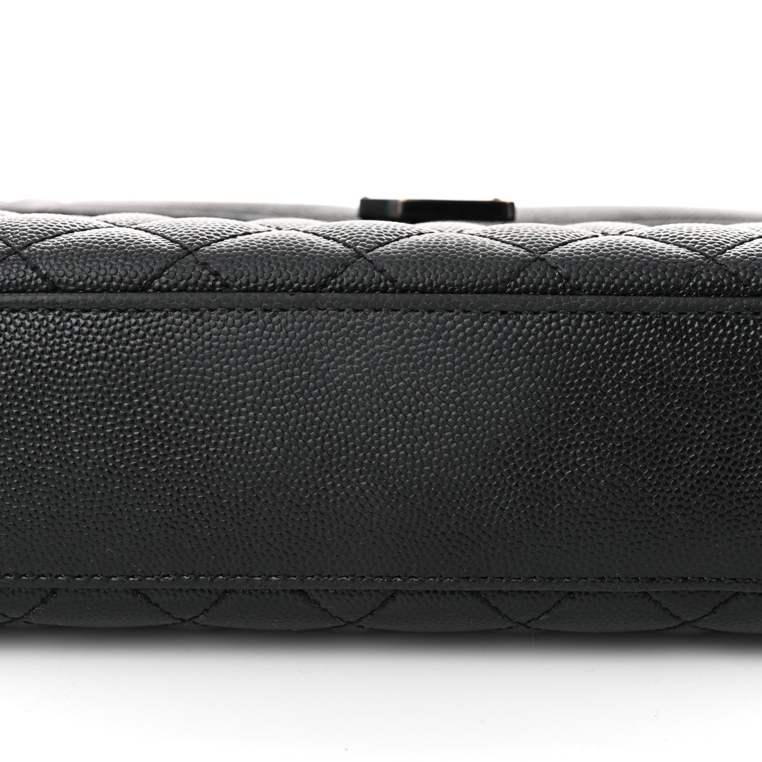 Saint Laurent Grain De Poudre Textured Mixed Matelasse Large Triquilt Monogram Monochrome Satchel Black 11 of 12