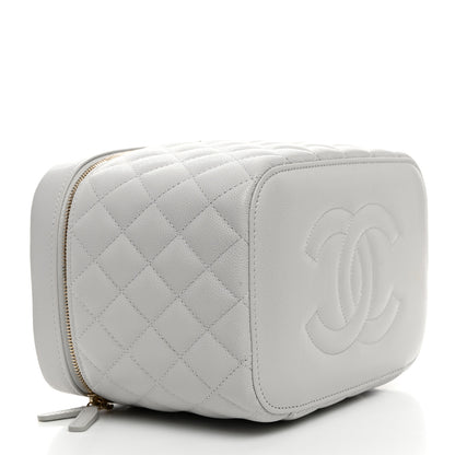 Chanel Caviar Quilted Large Vanity Pouch Light Grey 5 of 9