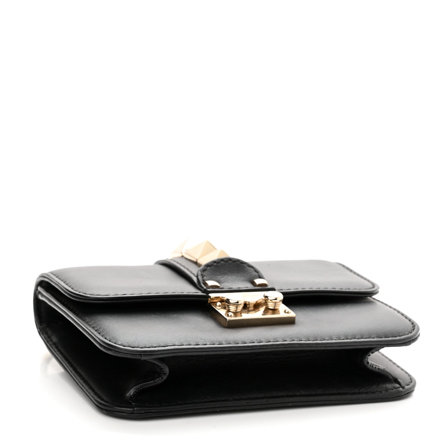 Valentino Garavani Vitello Mini Glam Lock Rockstud Flap Black 4 of 9