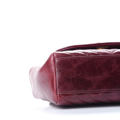 Chanel Glazed Calfskin Chevron Quilted Small Hampton Flap Burgundy 8 of 9
