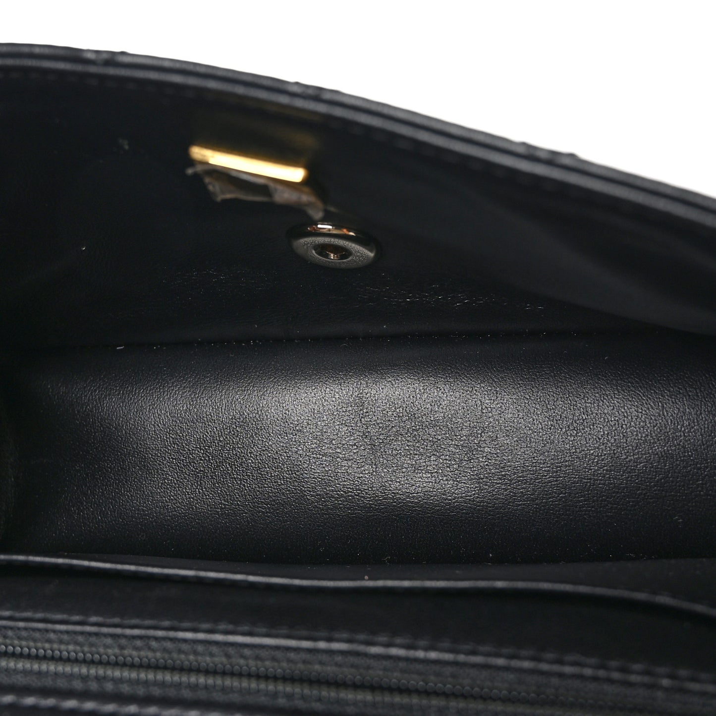 Lambskin Quilted Mini Top Handle Rectangular Flap Black