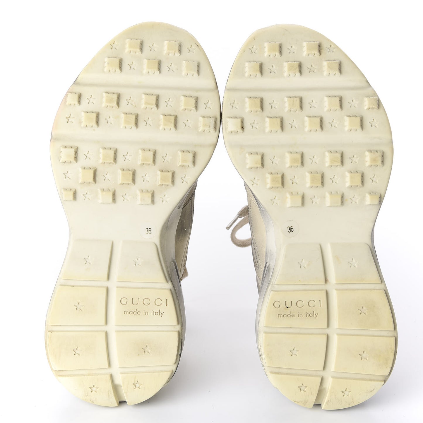 Calfskin Mouth Print Womens Rhyton Sneakers 36 Ivory
