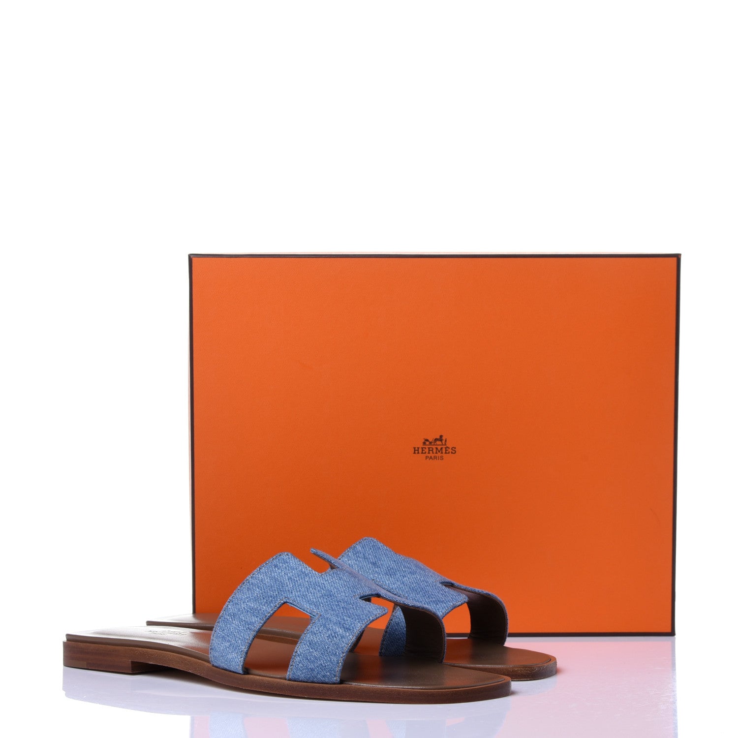 Hermes Denim Canvas Oran Sandals 39 Bleu Clair 11 of 11