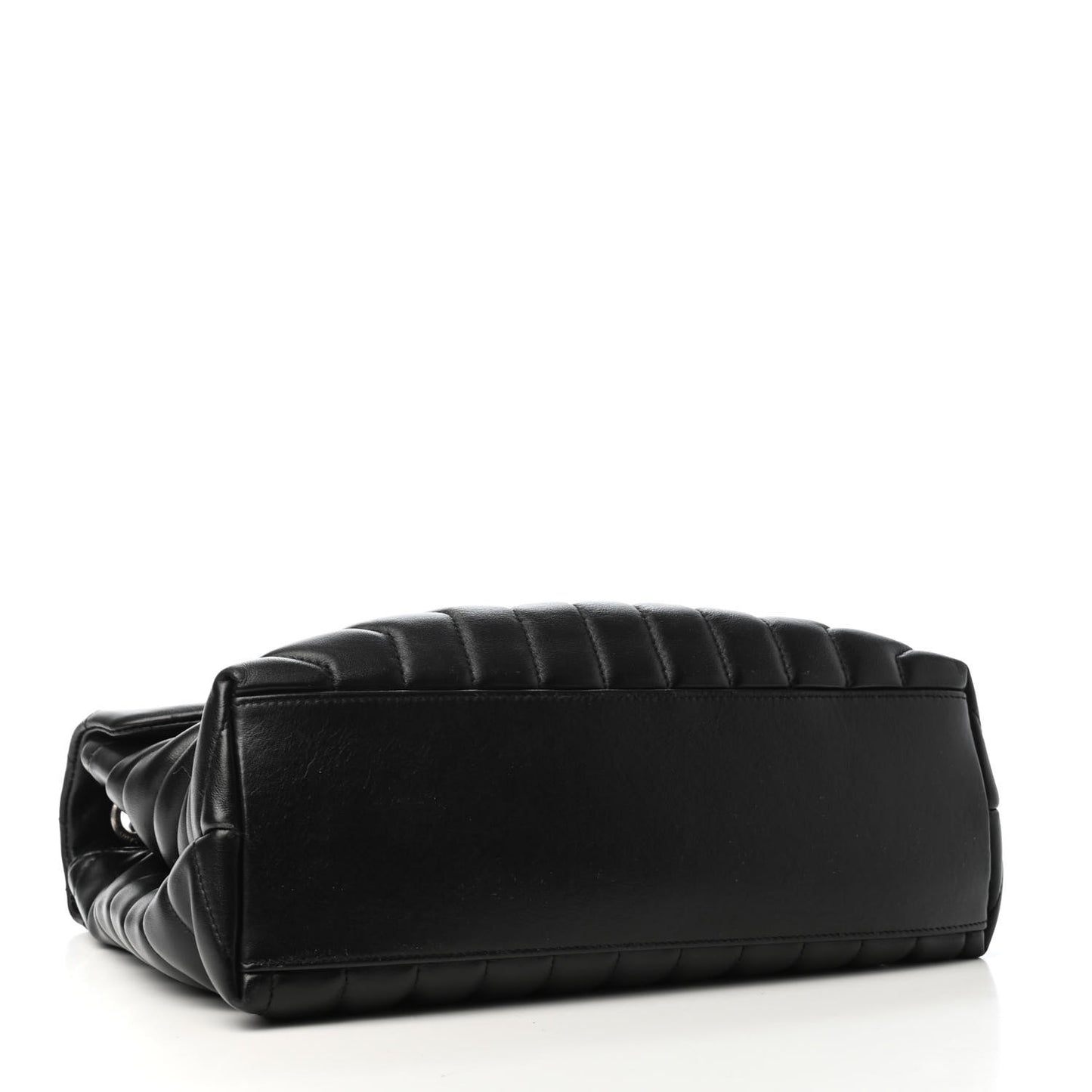 Calfskin Y Quilted Monogram Medium Loulou Chain Satchel Black