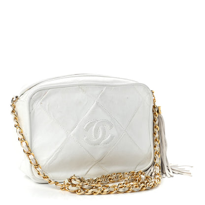 Chanel Lambskin Quilted Tassel Camera Case White 2 of 5