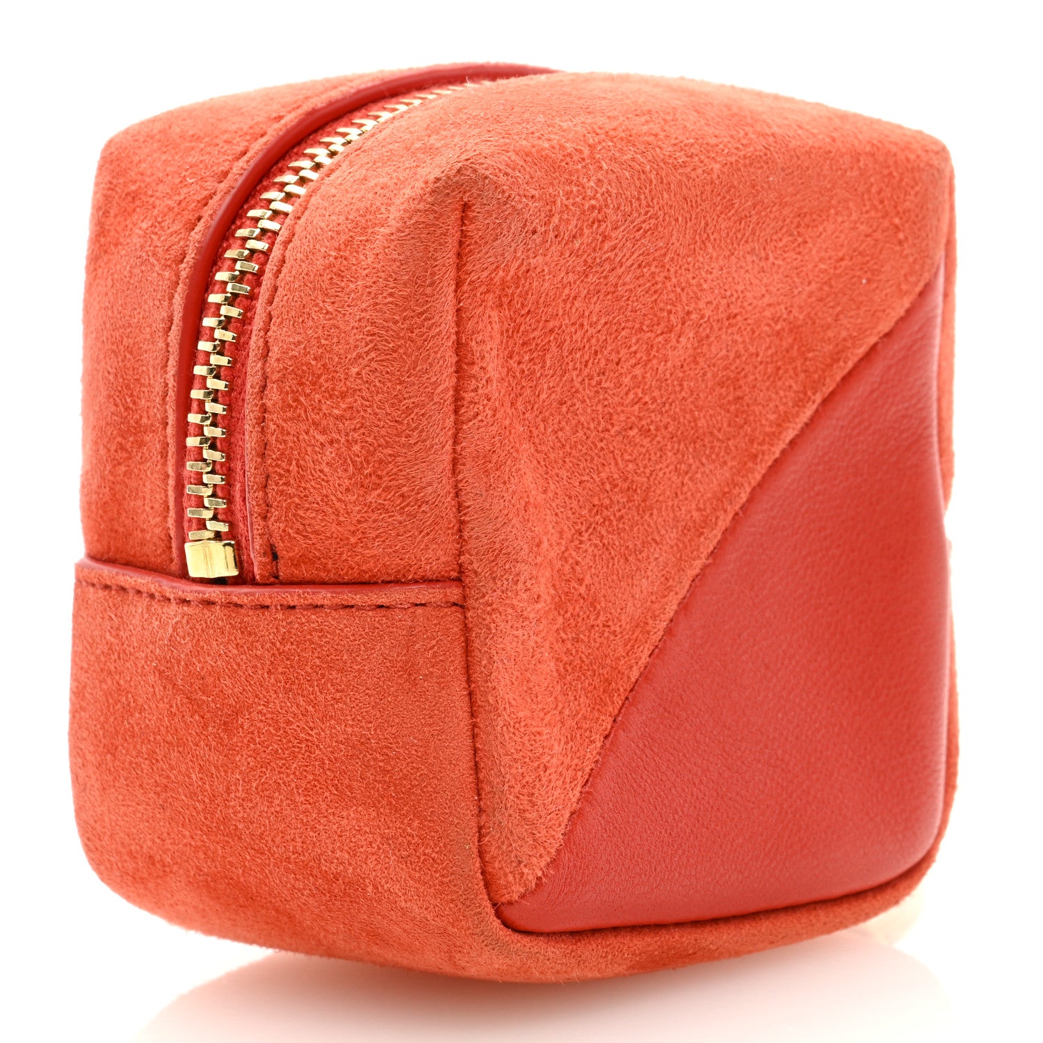 Saint Laurent Suede Lambskin Jaime Cube Charm Keychain Orange 3 of 6