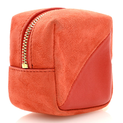 Saint Laurent Suede Lambskin Jaime Cube Charm Keychain Orange 3 of 6