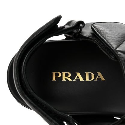 Prada Nappa Logo Quilted 20mm Sport Sandals 37.5 Black 8 of 9