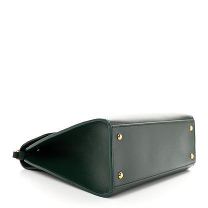 Salvatore Ferragamo Calfskin Thalia Flap Top Handle Satchel Dark Green 4 of 11