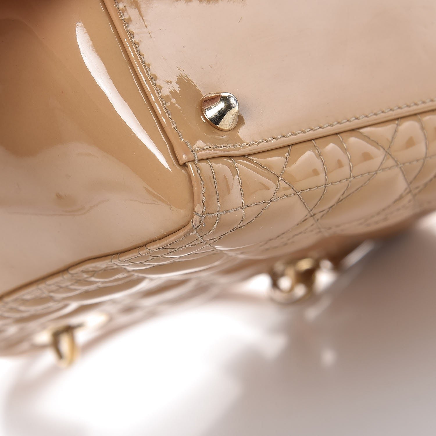 Christian Dior Patent Cannage Large Lady Dior Beige 17 of 20