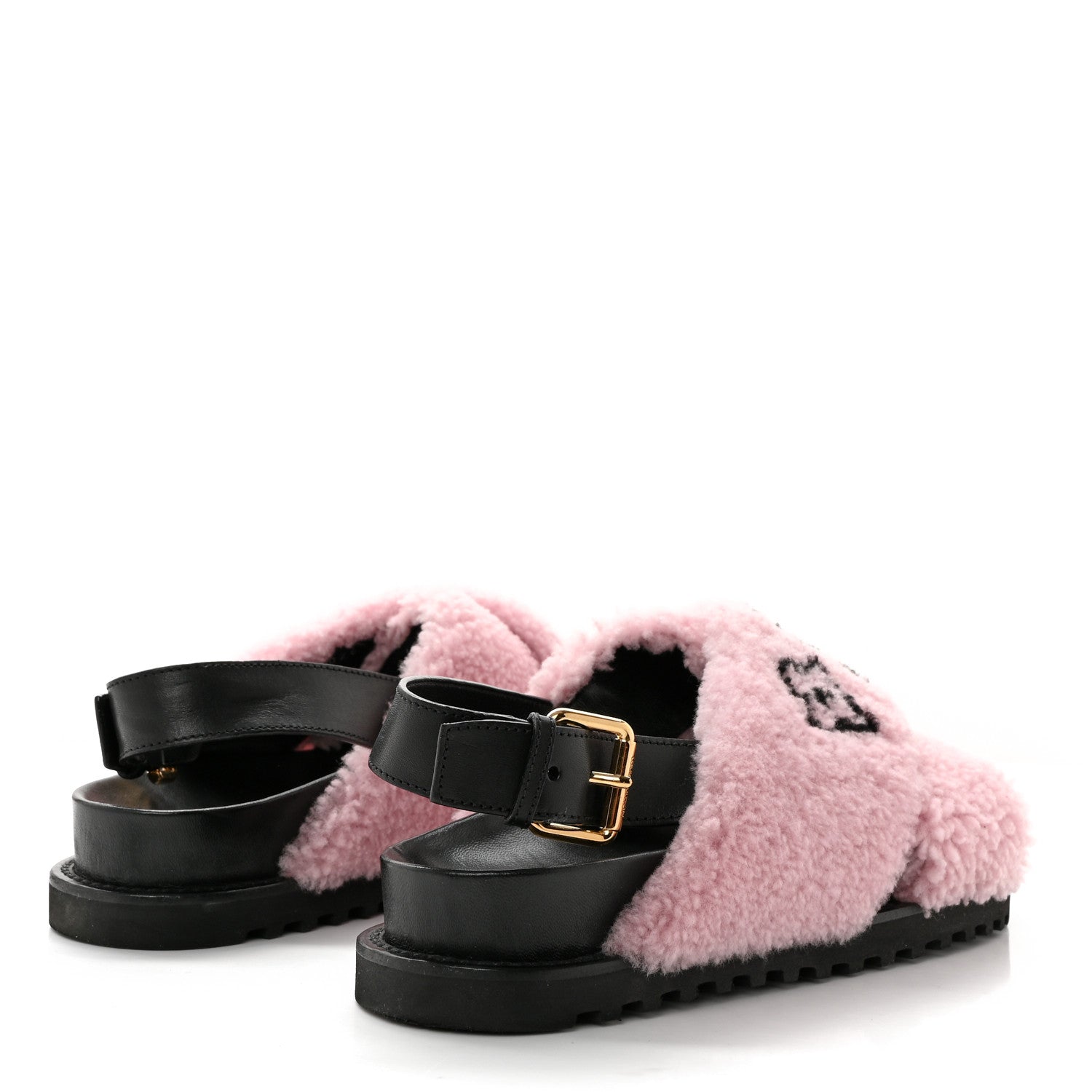 Louis Vuitton Shearling Paseo Sandals 41 Pink 4 of 8
