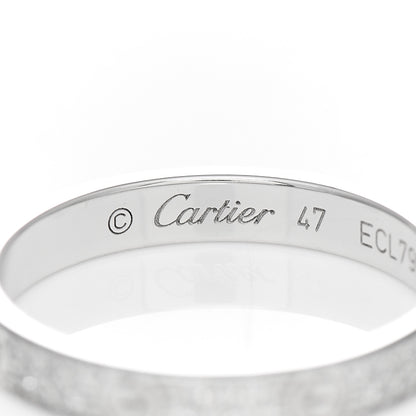 Cartier 18K White Gold Diamond 2.6mm LOVE Paved Band Ring 47 4 4 of 5