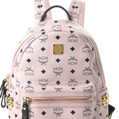 MCM Visetos Small Side Stud Stark Backpack Light Pink 9 of 13