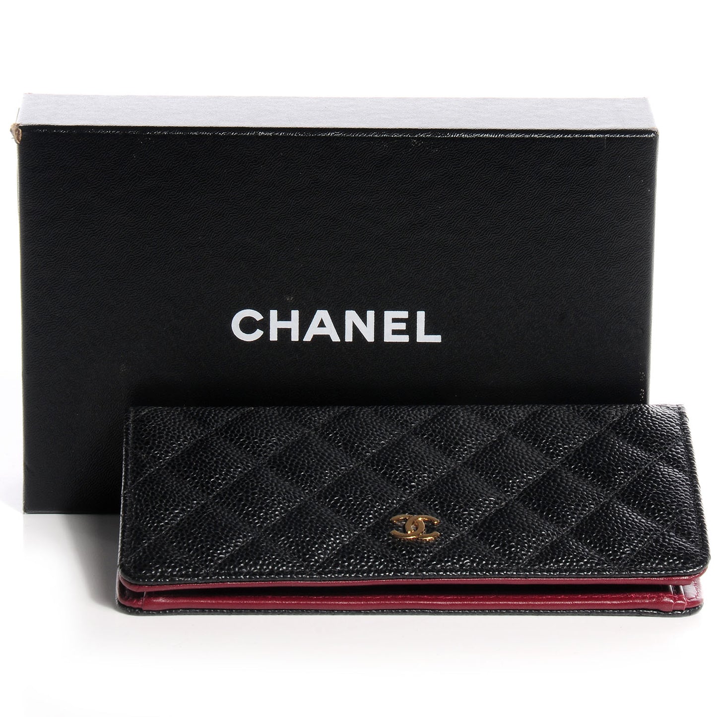 Caviar Quilted Yen Wallet Black
