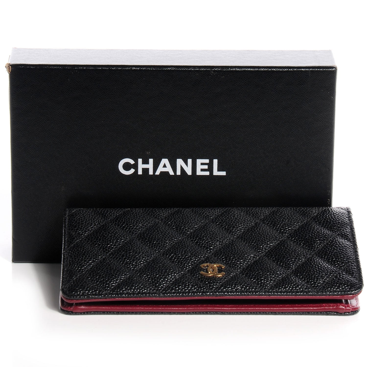 Chanel Caviar Quilted Yen Wallet Black 7 of 9