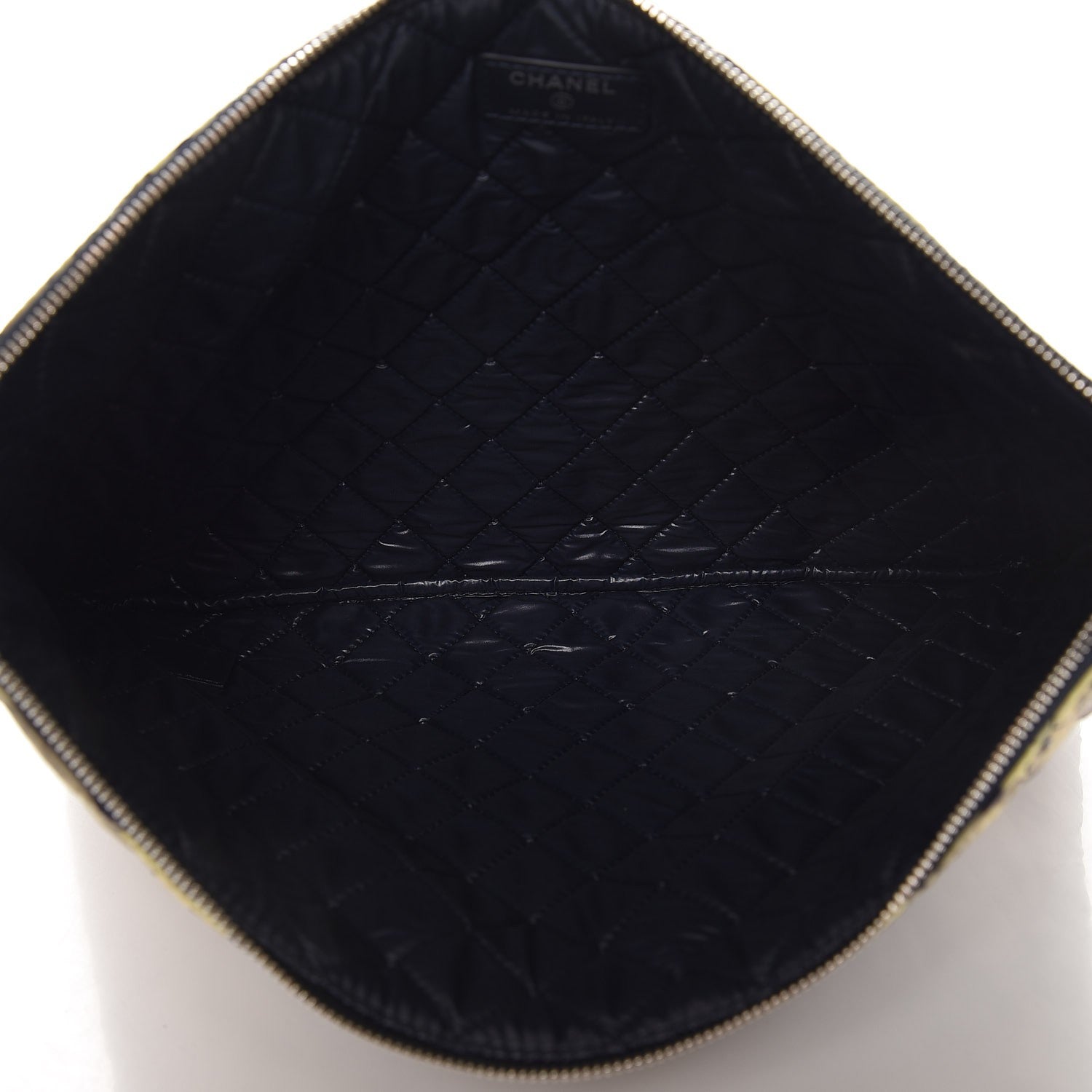 Chanel Nylon Quilted Large Cat Emoticon Cosmetic Case Navy 5 of 9