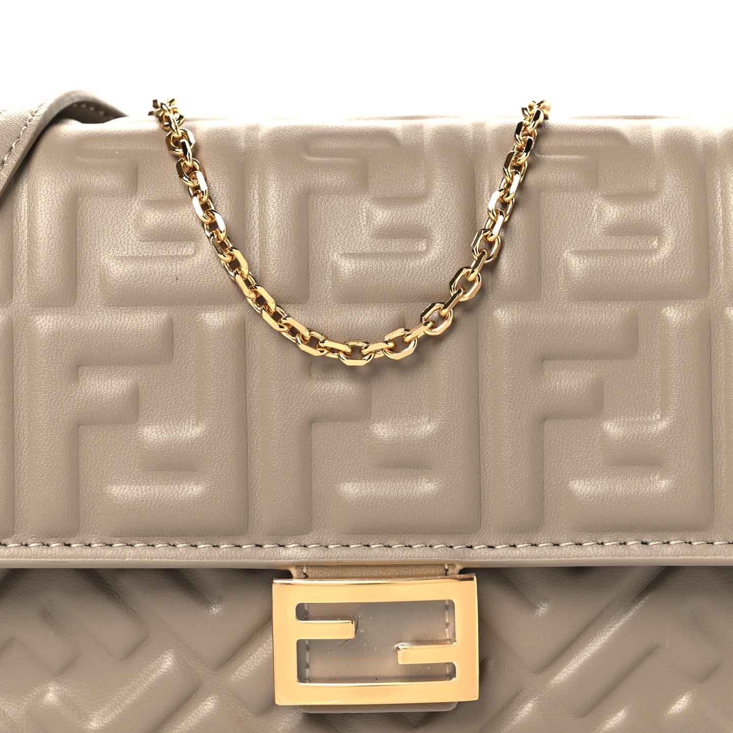 Nappa Matisse FF Embossed Wallet On Chain Baguette Dove