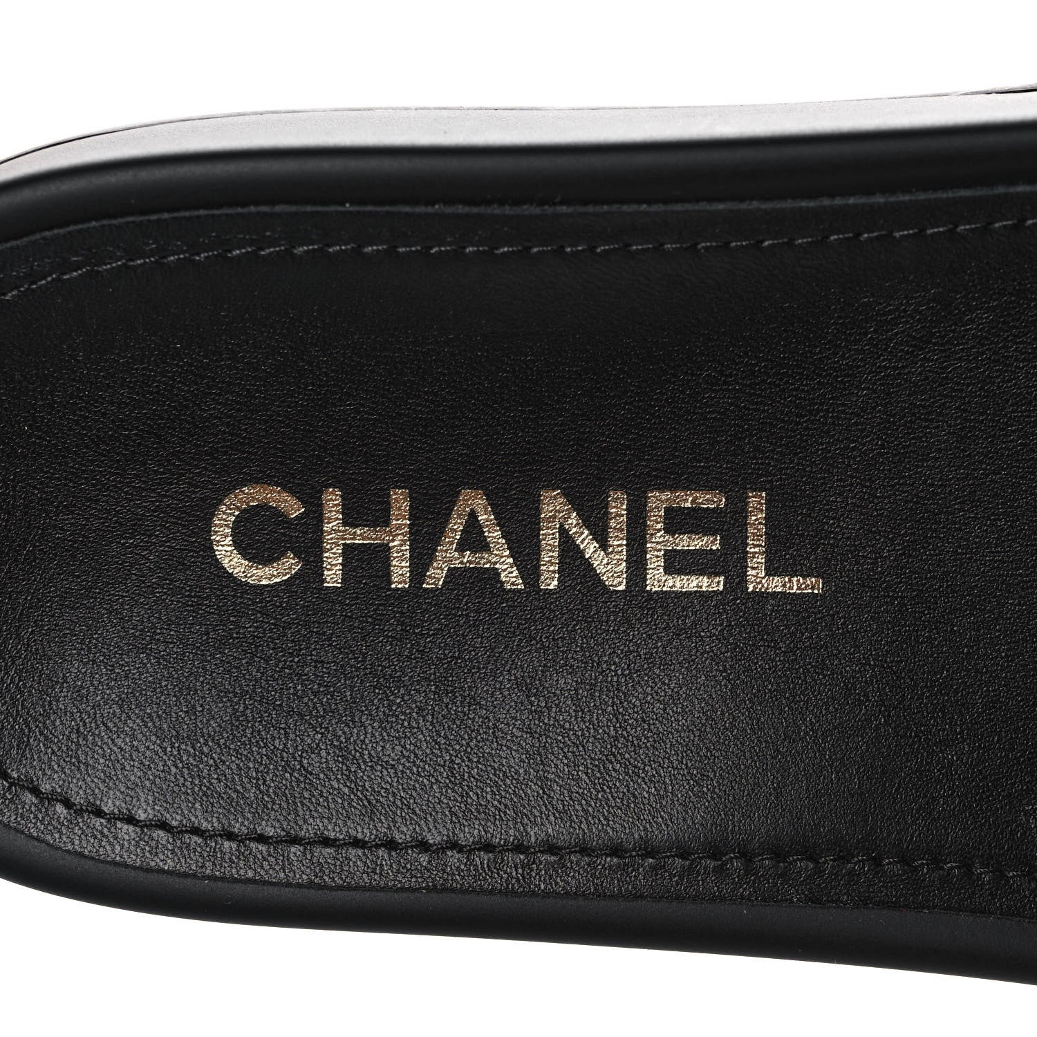 Chanel Lambskin Pearl Beaded Woven Slides 38 Black 7 of 9