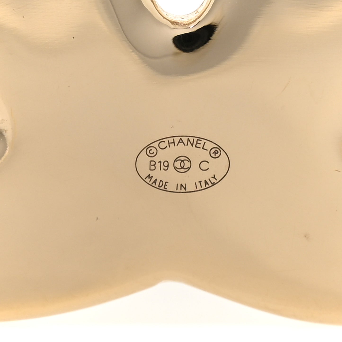 Crystal Enamel CC Brooch White Grey