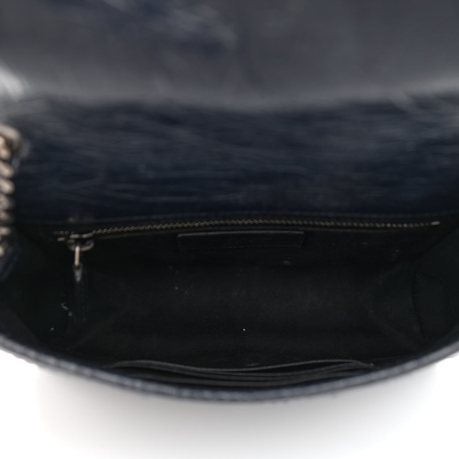 Saint Laurent Crinkled Calfskin Matelasse Monogram Niki Chain Wallet Deep Marine 4 of 10