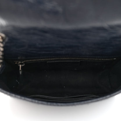 Saint Laurent Crinkled Calfskin Matelasse Monogram Niki Chain Wallet Deep Marine 4 of 10