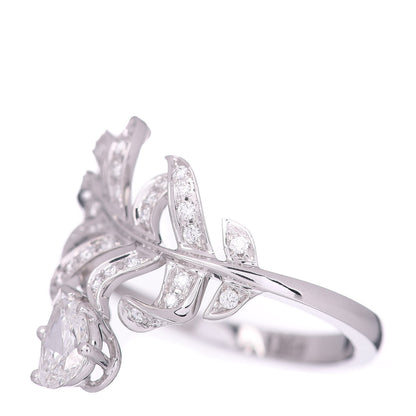 Chanel 18K White Gold Diamond Plume De Ring 53 6.25 3 of 6