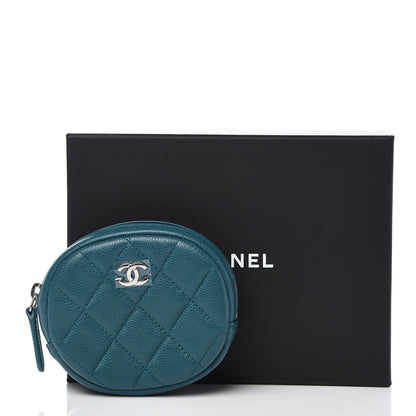 Chanel Caviar Quilted Zip Around Classic Coin Purse Dark Turquoise 8 of 8