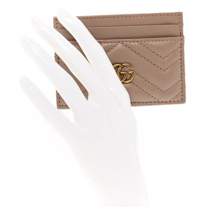 Gucci Calfskin Matelasse GG Marmont Card Holder Porcelain Rose 2 of 7