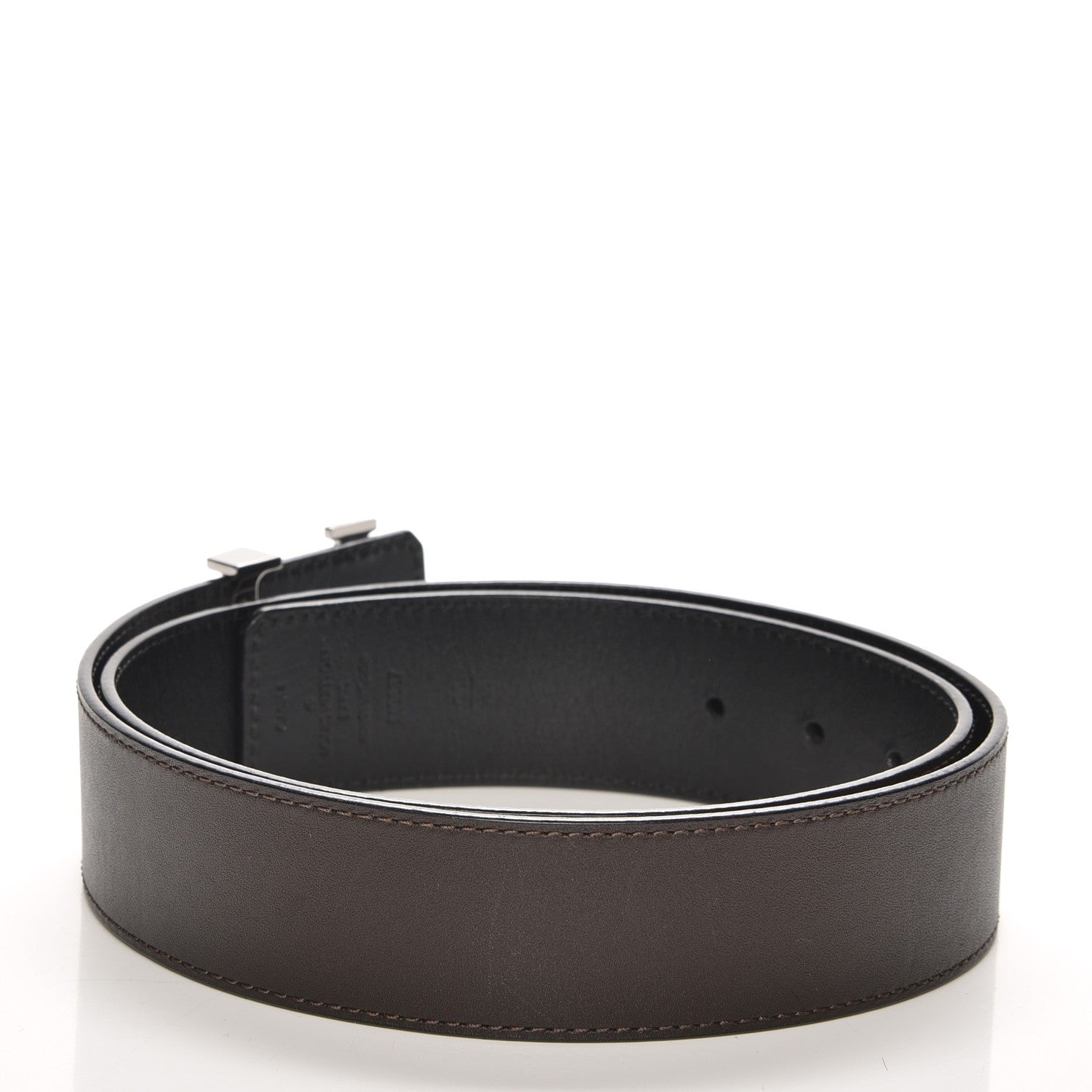 Louis Vuitton Calfskin 40mm LV Initiales Reversible Belt 90 36 Dark Brown Black 3 of 5
