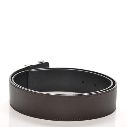 Louis Vuitton Calfskin 40mm LV Initiales Reversible Belt 90 36 Dark Brown Black 3 of 5