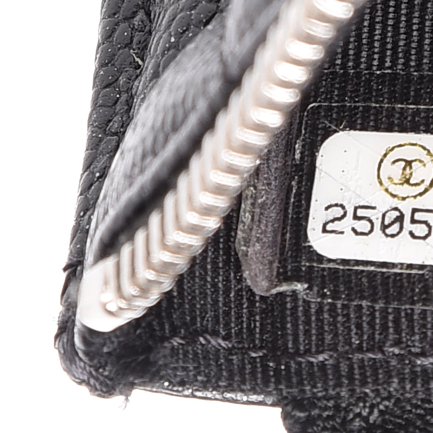 Iridescent Caviar Quilted Classic Zip Pouch Black