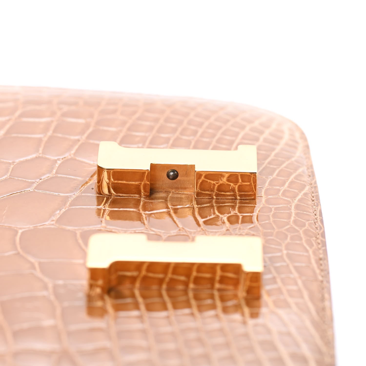 Hermes Shiny Alligator Constance 18 Tabac Camel 12 of 24