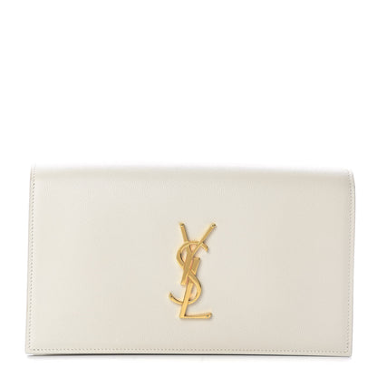 Saint Laurent Grain De Poudre Classic Monogram Kate Clutch Porcellana 1 of 11