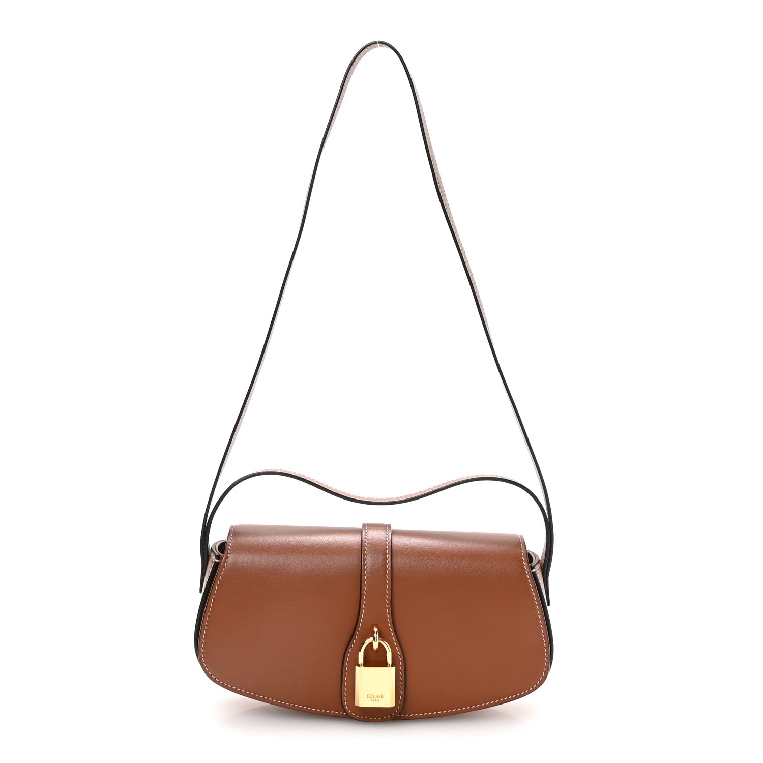 Celine Smooth Calfskin Tabou Clutch On Strap Tan 1 of 10