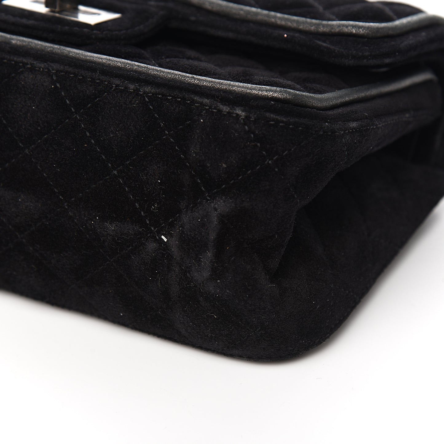 Suede Quilted 2.55 Reissue 224 Flap Black