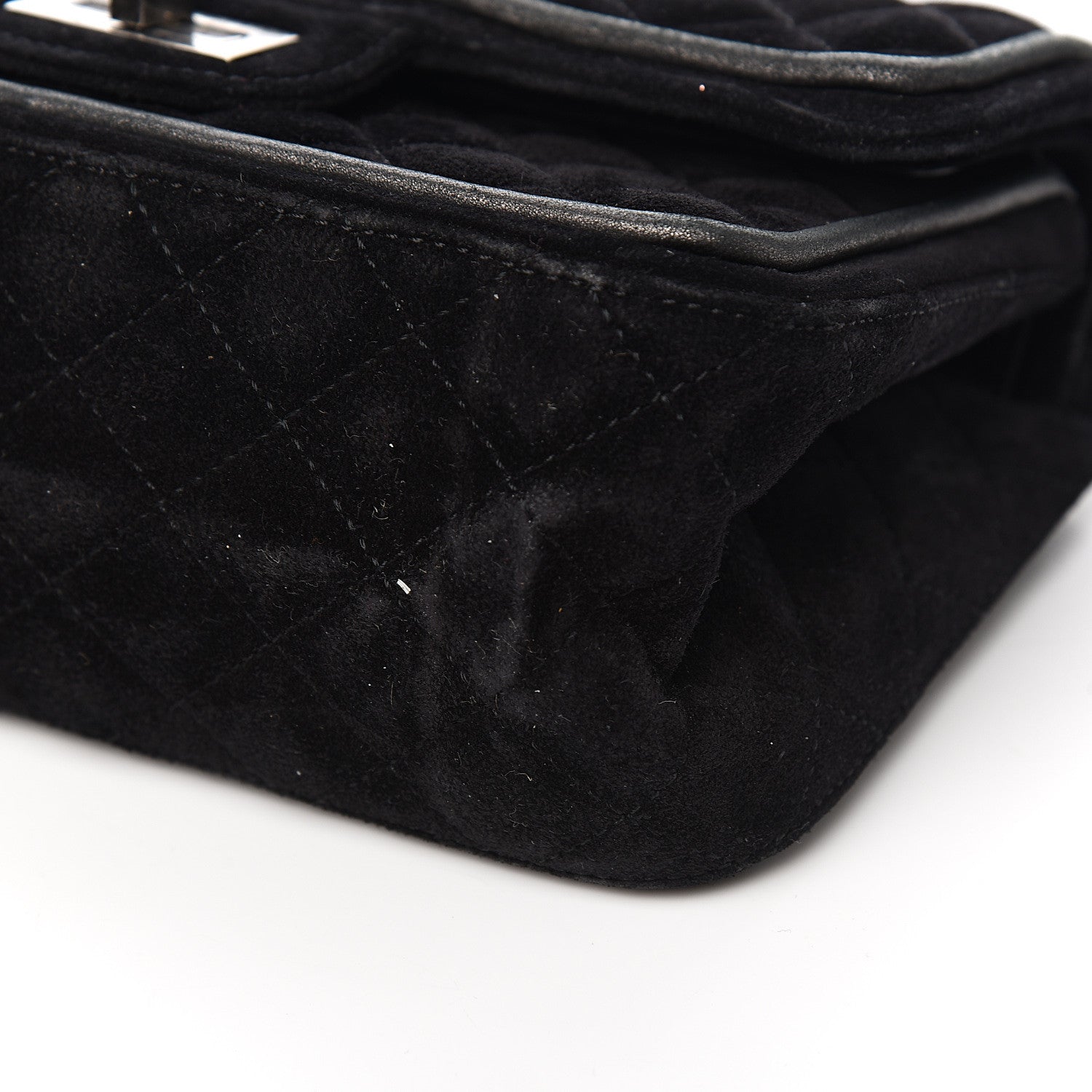 Chanel Suede Quilted 2.55 Reissue 224 Flap Black 10 of 11